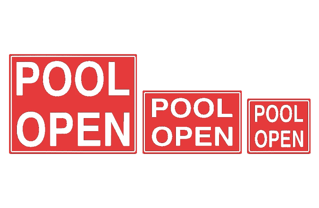 Pool Open Sign