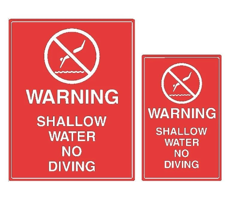 Warning Shallow Water Sign