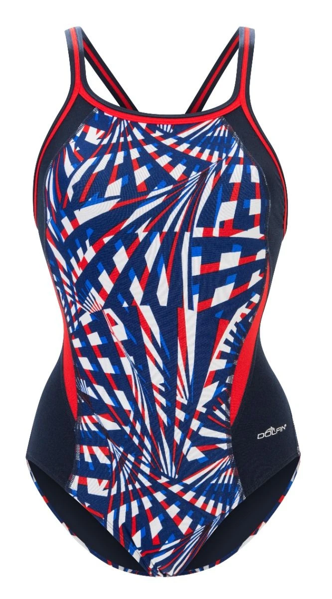 Dolfin Women's Print Color Block DBX Back One Piece - Image 8