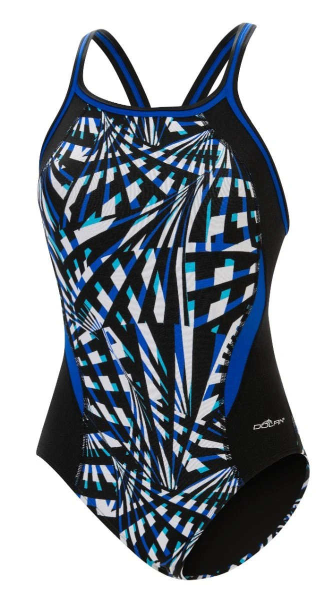 Dolfin Women's Print Color Block DBX Back One Piece - Image 10