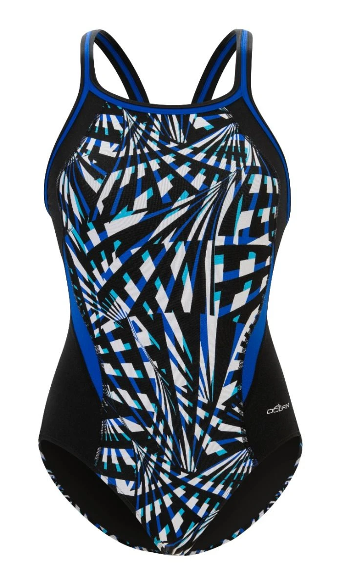 Dolfin Women's Print Color Block DBX Back One Piece - Image 11